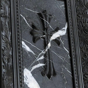 Quadro Decorativo in Stile Moderno con Intaglio a Croce in Marmo <span class=keywords><strong>Nero</strong></span> Calacatta e Cornice in Legno Massello Intagliato in Stile Europeo - Product Image 2