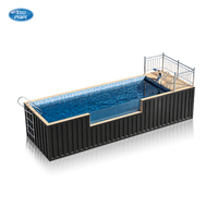 Grande piscine hors sol de 5,8 m avec cascade, installation facile pour les loisirs en famille