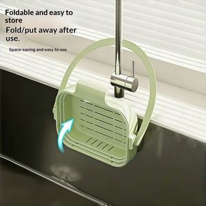 New Style Foldable Hanging Sink Filter Sink Strainer <b>Basket</b> Plastic Kitchen Auto-dump Colander Strainer <b>for</b> Food Waste - Product Image 4