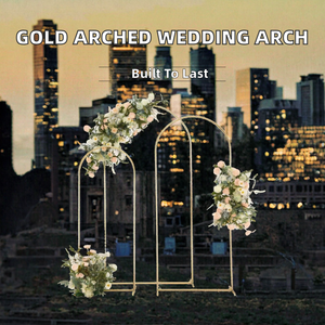 Sparxwizz Engineering SPX AST-01 6FT 6.6FT 7.2FT Gold Aluminum Alloy Arched Balloon Flower <b>Frame</b> Portable Backdrop <b>Wedding</b> Arch - Product Image 2