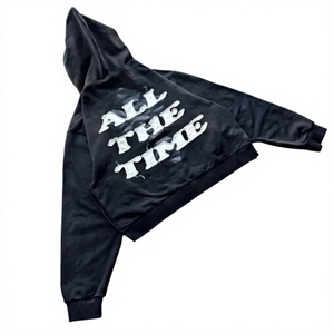 เสื้อฮู้ดดี้โอเวอร์ไซส์ขายส่งยอดนิยม ผ้าเทอร์รี่ 100% ผ้าฝ้าย เสื้อกันหนาวมีฮู้ดแบบปรับแต่งได้ สไตล์สตรีทแวร์สำหรับทุกเพศ - Product Image 2