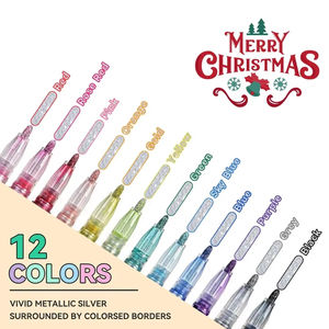 12 Farben/Set Marker-Stifte Textmarker Zurück zur Schule Zubehör für Konturen, Graffiti, Malerei, Zeichnen Kinder-Kunstzubehör Geschenk - Product Image 3