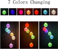 Carillon à vent solaire à LED en forme de boule de cristal, décoration extérieure à changement de couleur, vente chaude en usine