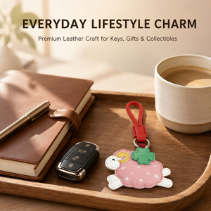Porte-clés en cuir mignon en forme de mouton, personnalisé avec logo, fabrication directe usine, OEM ODM, fait main, gaufré, breloque de sac animal pour cadeaux - Product Image 2