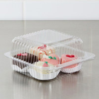 Boîte d'emballage en plastique à clapet pour gâteaux, pâtisseries, biscuits, boîte alimentaire carrée transparente à charnière en PET