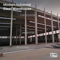 Galpones de Acero con Estructura Industrial Moderna, Almacén Exterior con Alta Resistencia al Viento