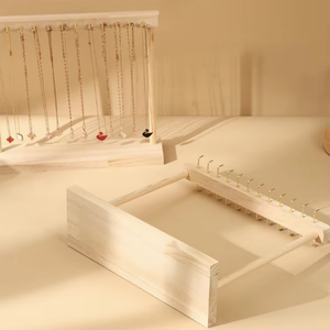 Set espositivo espositore di gioielli in velluto legno di lusso collana con orecchini portaoggetti portabagagli gioielli - Product Image 5