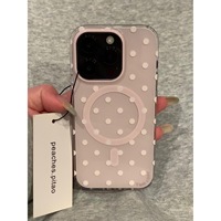 Coque de téléphone antichoc en TPU avec anneau magnétique, style coréen Ins Dot Wave 16 Pro Max pour iPhone 15 Pro, support de téléphone de luxe bleu