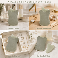 Étui de rangement personnalisé en cuir PU pour outils Gua Sha, organiseur de soins de la peau, pochette pour accessoires cosmétiques pour coiffeuse, spa et voyage