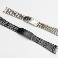 Bracelet de montre en acier inoxydable massif 904L de 20mm de largeur Bracelet poli brossé Boucle pliante Fermoir coulissant