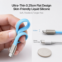 Cable de Carga Rápida y Datos USB-C a Tipo-C 8PIN 2 en 1 de 240W, PD3.1, E-Marker, Cable Plano de Silicona Líquida, 1.2M 1.5M OEM