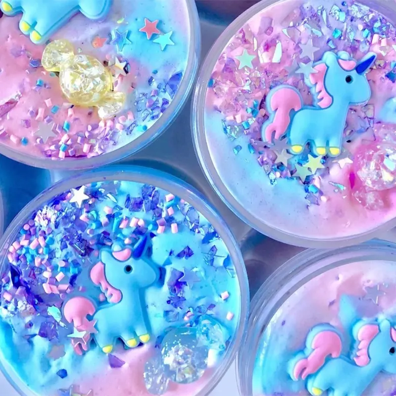 Harga Grosir Kualitas Tinggi Murah Pemasok Warna Kit DIY Mainan Pemodelan Clay Puff Unicorn Slime