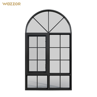 Wazzor Villa más vendida con aislamiento térmico de aluminio Inicio Estilo francés Diseños de ventanas Balcón