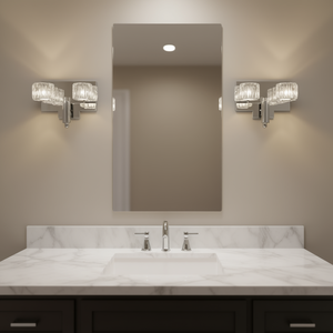 Applique murale moderne chromée à 6 lumières LED avec abat-jour en cristal pour salle de bain, chambre et couloir - Product Image 2