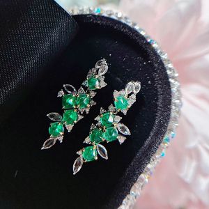Xinfly Fine Jewelry 18K Gold Diamond 1.46ct <b>Emerald</b> <b>Stud</b> Earrings Jewelry - Product Image 2
