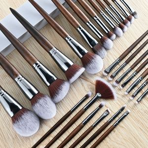 26pcs Synthetic Hair Makeup Brush Set Aluminum Ferrule Wood Handle Face <b>Eye</b> Powder Foundation Eyeshadow Cosmetic Brushes Custom - Product Image 4