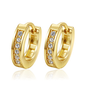 Orecchini a Cerchio da Donna in Acciaio Inossidabile Elettroplaccato con Piccole Perle Geometriche Islamiche e Strass <span class=keywords><strong>di</strong></span> Cristallo - Semplici, Personalizzati, <span class=keywords><strong>di</strong></span> Alta Gamma - Product Image 4