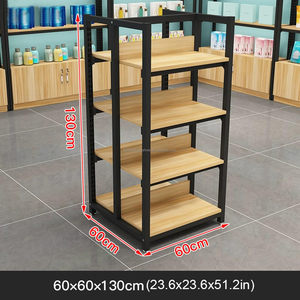 Étagère de supermarché robuste en acier TIANAHIDA, étagères autoportantes pour épicerie avec style grain de bois clair - Product Image 3