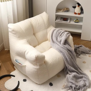 Canapé paresseux convertible une place, style moderne et épuré, avec dossier en tissu rembourré, pour chambre, salon, chambre d'enfant, petit appartement, tatami - Product Image 4
