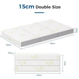 Colchón de espuma viscoelástica triple con funda de bambú, cama <span class=keywords><strong>plegable</strong></span> portátil para el hogar y los viajes, malla transpirable y base antideslizante - Product Image 4