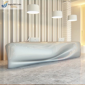 Mostrador de Recepción de Oficina de Fibra de Vidrio, Diseño Moderno y Simple, Forma Alienígena, Resistente al Fuego, Uso Comercial, Personalizable - Product Image 3