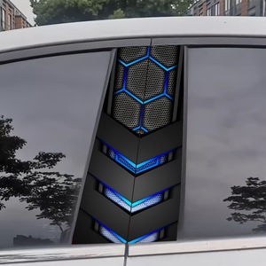 Calcomanías Personalizadas para Pilar B de Automóvil, Resistentes a los Arañazos, Impermeables, Autoadhesivas, Hexagonales, Azules, de PVC - Product Image 2