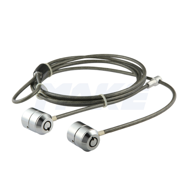 MK807 Durable Tablet & Laptop Security Lock 2m Anti-Theft Twin Key System with Zinc Alloy & Stainless Steel for iPad