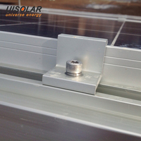 UISOLAR Support de montage photovoltaïque en aluminium, pince intermédiaire, pince de fixation pour panneau solaire, pince centrale, pince d'extrémité pour système de montage photovoltaïque sur toit