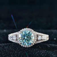 Bague en Moissanite VVS D de 2 Carats de Luxe, Argent Sterling 925, Test Diamant Supérieur, Bijoux en Moissanite Colorée pour Femme – Meilleure Vente
