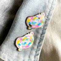 Broches en métal de grande taille en forme de ballon coloré, motif dessin animé, accessoires vestimentaires, émail dur et souple, design personnalisé