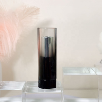 Tube de rouge à lèvres rond de luxe populaire à dégradé noir, contenant de baume à lèvres, emballage cosmétique personnalisé, vente en gros, design sur mesure