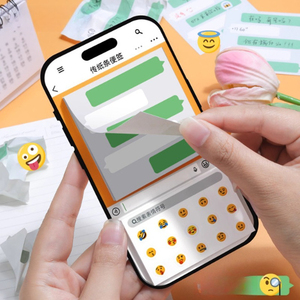 42 notas adhesivas por paquete, notas adhesivas verdes con diseño de burbujas, emoticonos creativos con forma de burbuja, notas adhesivas elegantes para divertirse en clase - Product Image 1