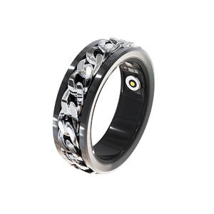 טבעת חכמה חדשה לניטור בריאות, שינה, דופק, כושר, חמצן בדם, HRV, נירוסטה, שלט רחוק, מסתובבת ומשעשעת - Product Image 2