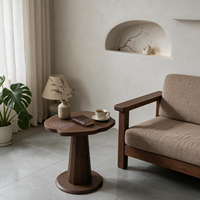 Table d'appoint en bois massif inspirée des anneaux d'arbre de 50 cm, table d'appoint rustique unique pour les détaillants de meubles, vente en gros OEM