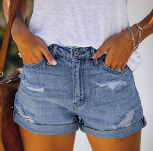 Shorts de Mezclilla de Primera Calidad, Simples y Transpirables, con Diseño Moderno y Rasgado, Precio Razonable, Servicio OEM - Product Image 4