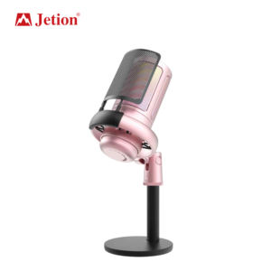 Microphone USB/Type-C rose avec éclairage RGB, Plug & Play, Condensateur Cardioïde pour Streaming en Direct/Enregistrement/Karaoké 192kHz/24bit PJT-DMK2143 - Product Image 1