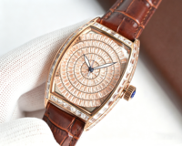 Montre mécanique entièrement sertie de diamants pour femme 2026 – Bracelet en cuir étanche de haute qualité – Montre-bracelet de luxe