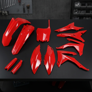 Per Moto Honda CRF 450R 2013-2016 Kit Completo di Carenature in Plastica ABS con Filtro USA Rosso 070 - Product Image 3