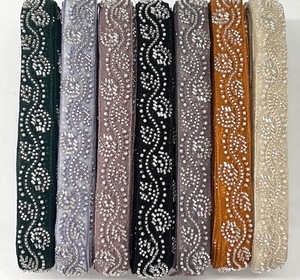 Luxury Dress Beaded Lace Fabric Sudanese Women Toub Wholesale Durable Using Low Price Cotton French - Product Image 2