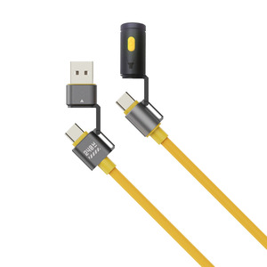 240W LED-Lit 4-in-1 điện thoại di động & máy tính sạc Cáp USB Type-C kết nối làm bằng vật liệu Silicone mềm cho sạc nhanh - Product Image 1