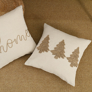 Fundas de almohada para el hogar con bordado de diseñador, fundas de cojines con patrón de plantas para sala de estar - Product Image 4