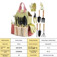 Ensemble de 9 outils de jardinage en acier au carbone avec sac de transport, ciseaux et outils de jardinage - Kit cadeau