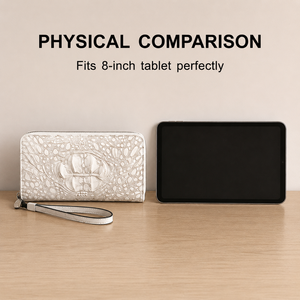 Cartera de Mano de Piel de Cocodrilo <span class=keywords><strong>Siamés</strong></span> Tailandés Genuina, Unisex, con Cierre de Cremallera, Estampado Animal de Alta Calidad, Cartera Larga - Product Image 4