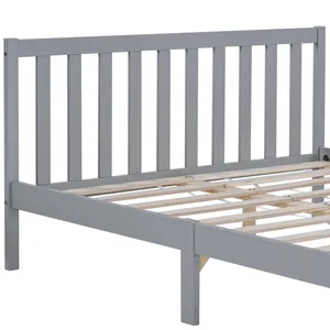 Lit simple en bois de pin massif TNT, meubles de chambre à coucher pour enfants et adolescents, taille personnalisée, barreaux de sécurité, finition en bois naturel, design traditionnel - Product Image 3