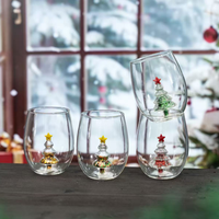 Verre à boisson créatif en forme de cœur et de sapin de Noël pour la maison, les fêtes et les festivals