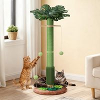 Griffoir pour chat Starmon, griffoirs en sisal pour chats d'intérieur, brosse de toilettage, tapis olfactif et balle interactive en bois