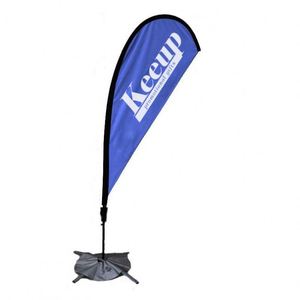 Drapeau publicitaire en forme de goutte d'eau avec logo personnalisé, mât en fibre de verre pour la plage et la promotion - Product Image 4
