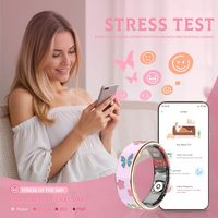 Anneau intelligent OMKAIMING, suivi de la santé, moniteur de fréquence cardiaque 24h/24 et 7j/7, étanche IP68, compteur de pas pour iOS et Android (rose, 6)