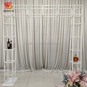 Support de scène pour événements de mariage de style truss lisse, décoration de fond, support en métal doré et blanc - Product Image 2