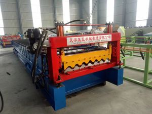 Aluzinc 웨이브 루핑 시트 골판지 IBR 벽 패널 단일 갑판 감기 롤 성형 기계 - Product Image 2